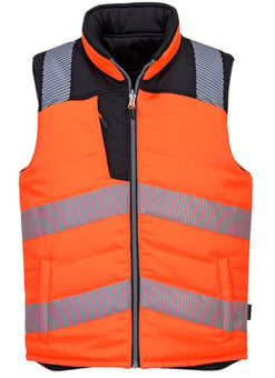 picture of Portwest - Orange/Black Hi-Vis Reversible Bodywarmer - PW-PW374OBR