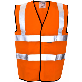Picture of Orange Non Pull Apart Hi-Vis Vest High Quality Reflective Tape - ST-35281