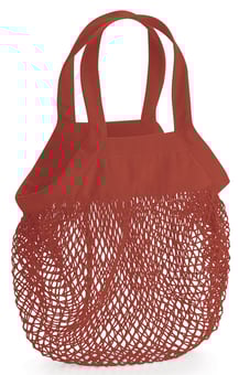 Westford Mill Organic Cotton Mini Mesh Grocery Bag Orange Rust BT W151 ORUS
