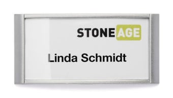 Picture of Durable - Classic Name Badge with Combi Clip - 30 x 65 mm - Silver - Pack of 10 - [DL-854123]