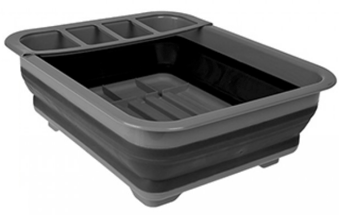 picture of Pop Collapsible Dish & Utensil Drainer Black/Grey - [PI-666063]