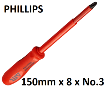 picture of ITL - Insulated Phillips Screwdriver - 150mm x 8 x No.3 - [IT-02030]