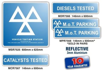 Picture of MOT Signs - Reflective Exterior - 5 Sign Pack - [PSO-RSP7522]
