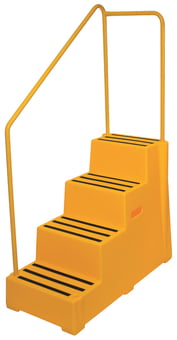 Picture of Manual Handling Yellow Premium Safety Steps - 4 Step with Rail Left - [SL-AC00048-Y]