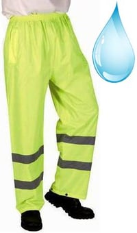picture of Hi Vis PVC/NYLON Over- Yellow Trousers MID LEG BAND - One Length - ST-18542