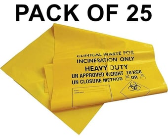 picture of Clinical Waste Sacks - Pack of 25 - Max 10kg - [SA-Q2583]