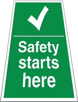 picture of Safety Starts Here Floor Sign - 300 x 500Hmm - Self Adhesive Vinyl - [AS-FLO11-SAV]