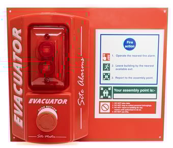 picture of Evacuator Mounting Board with Fire Action Notice - 300 x 350mm - [FMC-EVAMB1]