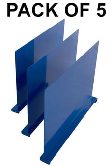 picture of QMP Tall Depth Lower Shelf Dividers - Pack of 5 - Blue - [QM-BPTLLSDIVP5L]