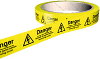Picture of Hazard Labels On a Roll - Danger Isolate at Panel Before Removing Cover - Self Adhesive Vinyl - 100 per Roll - Choice of Sizes - AS-WA172
