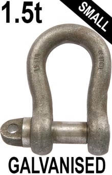 picture of 1.5t WLL Galvanised Small Bow Shackle c/w Type A Screw Collar Pin - 5/8" X 3/4"- [GT-HTSBG1.5]