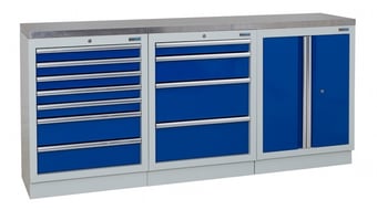 picture of BiGDUG 2041mm Wide Workbench - 7 Drawer Cabinet - 4 Drawer Cabinet - 2 Door Cupboard - Stainless - [BDU-TGC531GBS] - (LP)