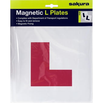 Picture of Sakura "L" Plates With Magnetic Strip - Pair - [SAX-SS3337]