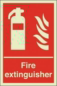 picture of Photoluminescent Fire Extinguisher Sign - 200 X 300Hmm - Self Adhesive Rigid Plastic - [AS-PH35-SARP]