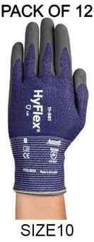 picture of Ansell HyFlex 11-561 Nitrile Palm Coated Grey Gloves - Size 10 - Pack of 12 - Pair - AN-11-561-10X12 - (AMZPK)