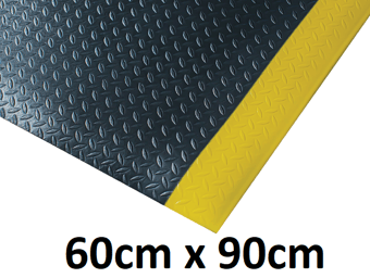 picture of Kumfi Diamond Anti-Fatigue Mat Black/Yellow - 60cm x 90cm - [BLD-KD2436BY]