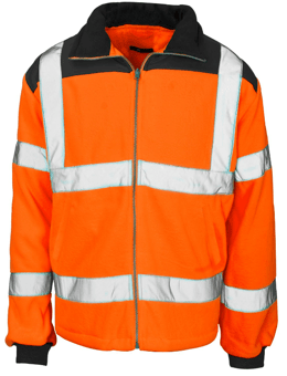 picture of Supertouch Hi Vis Orange Rain Patch Fleece Jacket - ST-37881