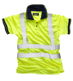 picture of Hi Vis Yellow Polyester Comfort Polo Shirt - SN-HV004 - (DISC-W)