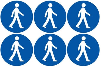 picture of Safety Labels - Pedestrian Symbol (24 pack) 6 to Sheet - 75mm dia - Self Adhesive Vinyl - [IH-SL34-SAV]