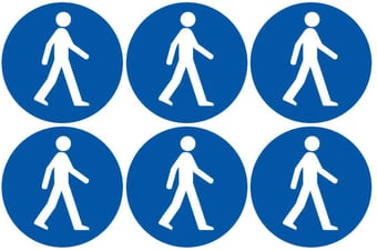 picture of Safety Labels - Pedestrian Symbol (24 pack) 6 to Sheet - 75mm dia - Self Adhesive Vinyl - [IH-SL34-SAV]