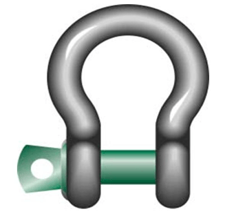 Picture of Green Pin Standard Bow Shackle with Screw Collar Pin - 2t W.L.L - EN 13889 - [GT-GPSCB2]