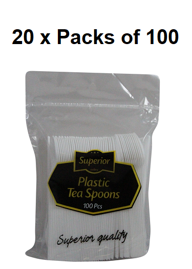 picture of Superior White Plastic Tea Spoons - 20 x Packs of 100 - [GCSL-PH-40011380]