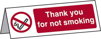 Picture of Spectrum Thank You For Not Smoking Desk Sign - RPVC 150 x 50mm - SCXO-CI-SGN08P