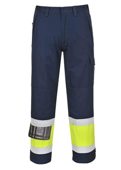 Picture of Portwest - Yellow/Navy Hi-Vis Modaflame Trouser - Tall - PW-MV26YNT