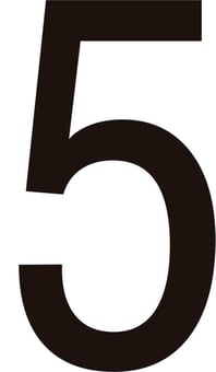 Picture of Spectrum 50mm Black Vinyl - Character ‘5’ - Pack of 10 - SCXO-CI-SVB015L