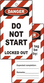 picture of Spectrum Lockout tags - Do Not Start - (Double sided 10 pack) - SCXO-CI-LOK091