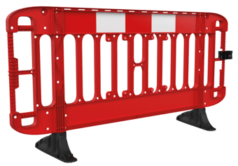 picture of JSP Titan 2M Injection Moulded Road Traffic Barrier Red - With Anti-Trip Feet - [JS-KBP073-300-600]