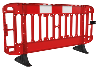 picture of JSP Titan 2M Injection Moulded Road Traffic Barrier Red - With Anti-Trip Feet - [JS-KBP073-300-600] - (HP)