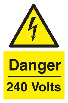 picture of Danger 240 Volts Sign LARGE - 400 x 600Hmm - Rigid Plastic - [AS-WA8-RP]