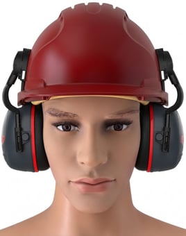 picture of Jsp Evo3 Red Vented Hard Hat With Sonis 3 Helmet Mounted Ear Defenders - [IH-EVO3RSONIS3]