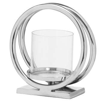 picture of Hill Interiors Ohlson Silver Twin loop Candle Holder - [PRMH-HI-20657]