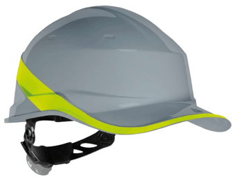 Picture of Delta Plus Diamond VI Peak Grey/Yellow Safety Helmet - Non Vented - [LH-DIAM6PTRGR]