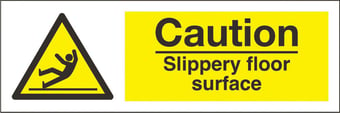 picture of Caution Slippery Floor Surface Sign LARGE - 600 x 200Hmm - Rigid Plastic - [AS-WA53-RP]