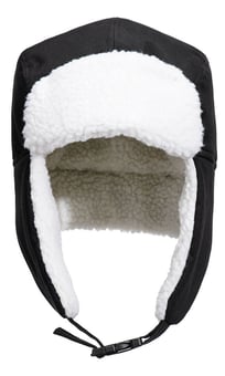 picture of Portwest HA33 - Sherpa Lined Trapper Hat - Black - [PW-HA33BKR]