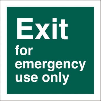 Picture of Emergency Exit Sign LARGE - 200 x 200Hmm - Rigid Plastic - [AS-SA24-RP]