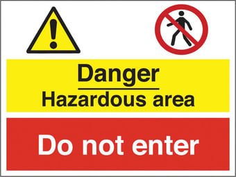 Picture of Danger Hazardous Area Do Not Enter Sign LARGE - 600 X 450Hmm - Rigid Plastic - [AS-MU21-RP]