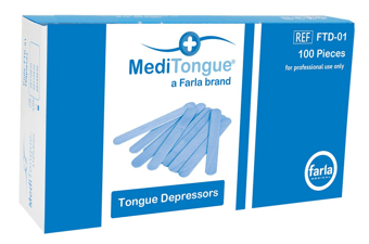 picture of MediTongue Wooden Tongue Depressors - Non-Sterile - Pack of 100 - [FA-FTD-01] - (DISC-X)