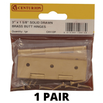 picture of Centurion SC Medium Duty Solid Drawn Butt Hinges (1 Pair) - 3" x 1 5/8" x 2mm - [CI-CH112P]