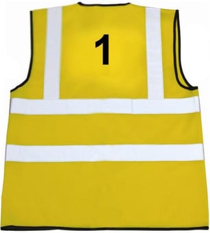 Picture of Hi Vis Yellow Vest Pack - Numbered from 1 to 100 in Black - ST-35241 - (MP)