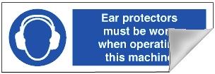 picture of Ear Protection Sign LARGE - 600 x 200Hmm - Self Adhesive Vinyl - [AS-MA94-SAV] 
