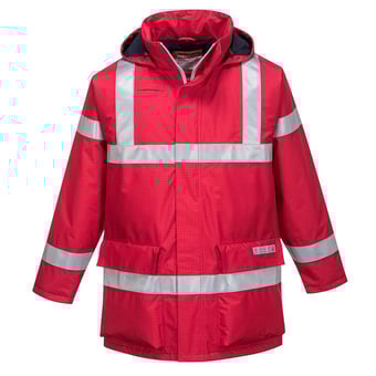 Picture of Portwest - Red Bizflame Rain Anti-Static FR Jacket - PW-S785RER