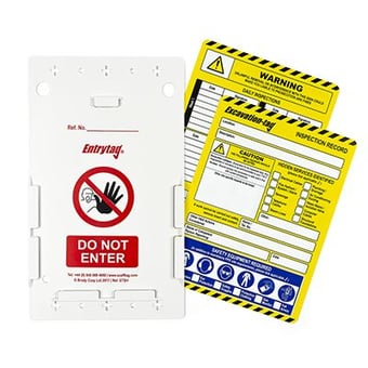 Picture of Scafftag Complete Excavation Pack - Box of 10 Holders, 10 Inserts & 1 Permanent Marker Pen - [SC-ETI-EXCA]