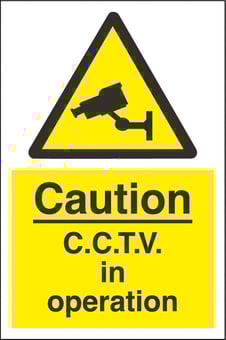 picture of Caution C.C.T.V. in Operation Sign - 200 x 300Hmm - Rigid Plastic - [AS-WA100-RP]
