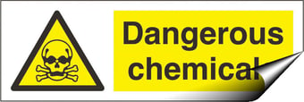 picture of Dangerous Chemicals Sign LARGE - 600 x 200Hmm - Self Adhesive Vinyl - [AS-WA80-SAV]