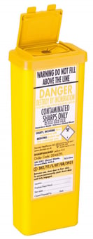 picture of Sharpsguard Yellow Lid 0.5 Ltr Compact Sharps Bin - [DH-DD442YL]