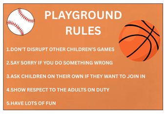 Picture of SC033 Playground Rules Dont Disrupt Sign Sticker/Sav - IH-PGR002-SAV - (LP)